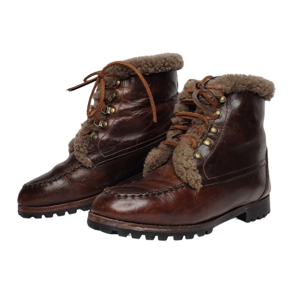 Cole Haan Shoes - Cole Haan Vintage Brown Leather Insulated Lace Up Women's Ankle Boots